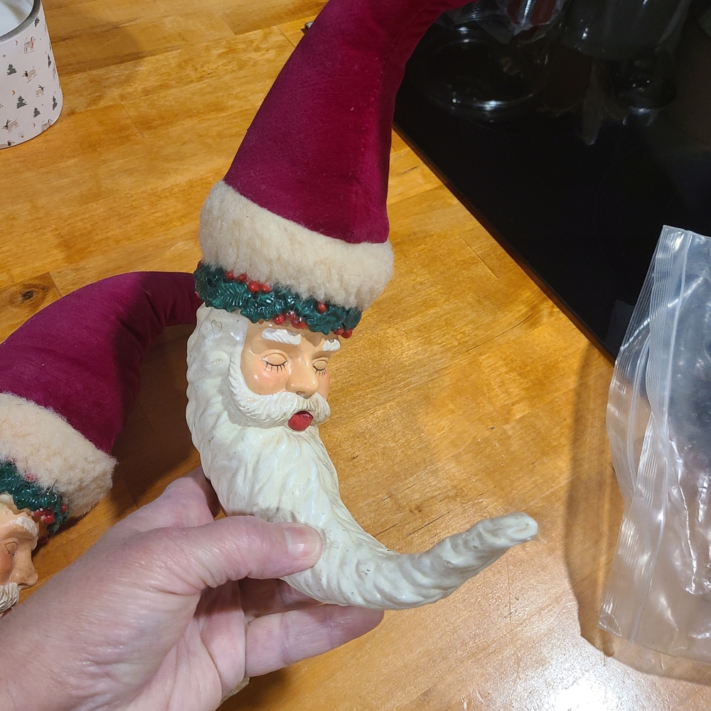 Festive Santa Ornament with Burgundy Hat